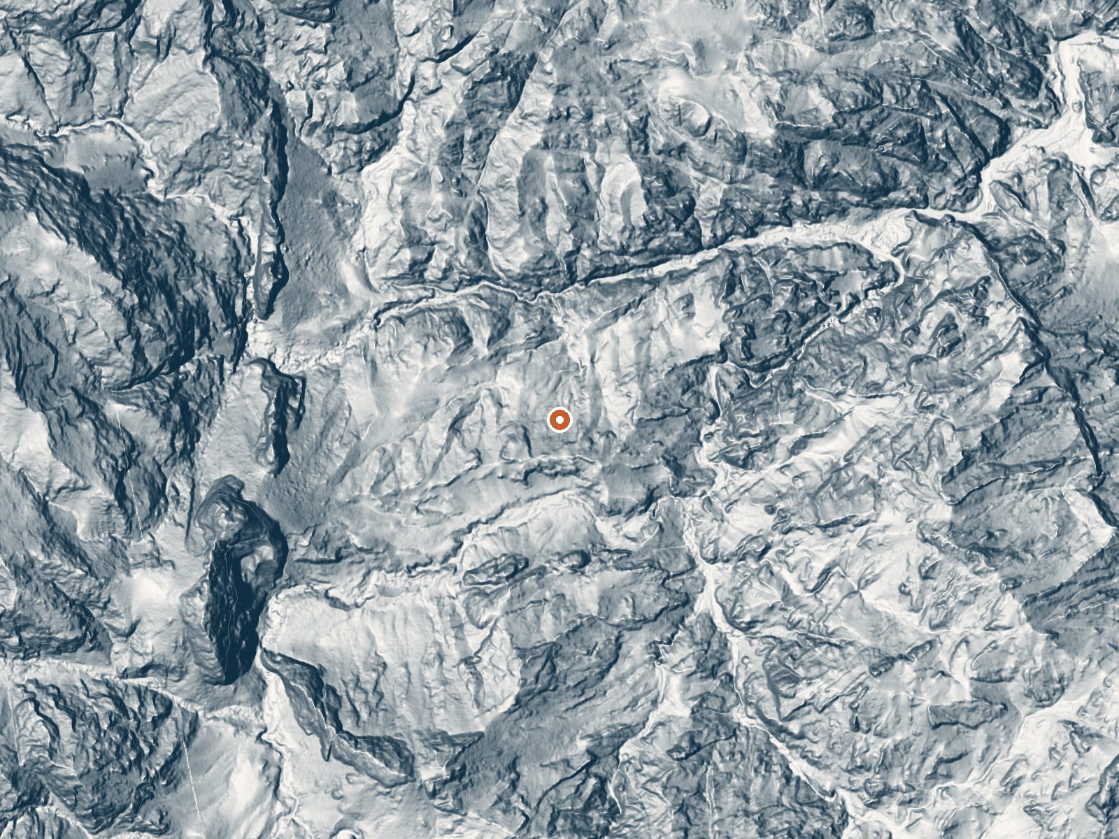 LiDAR bare-earth view of the same ground around Hot Spring