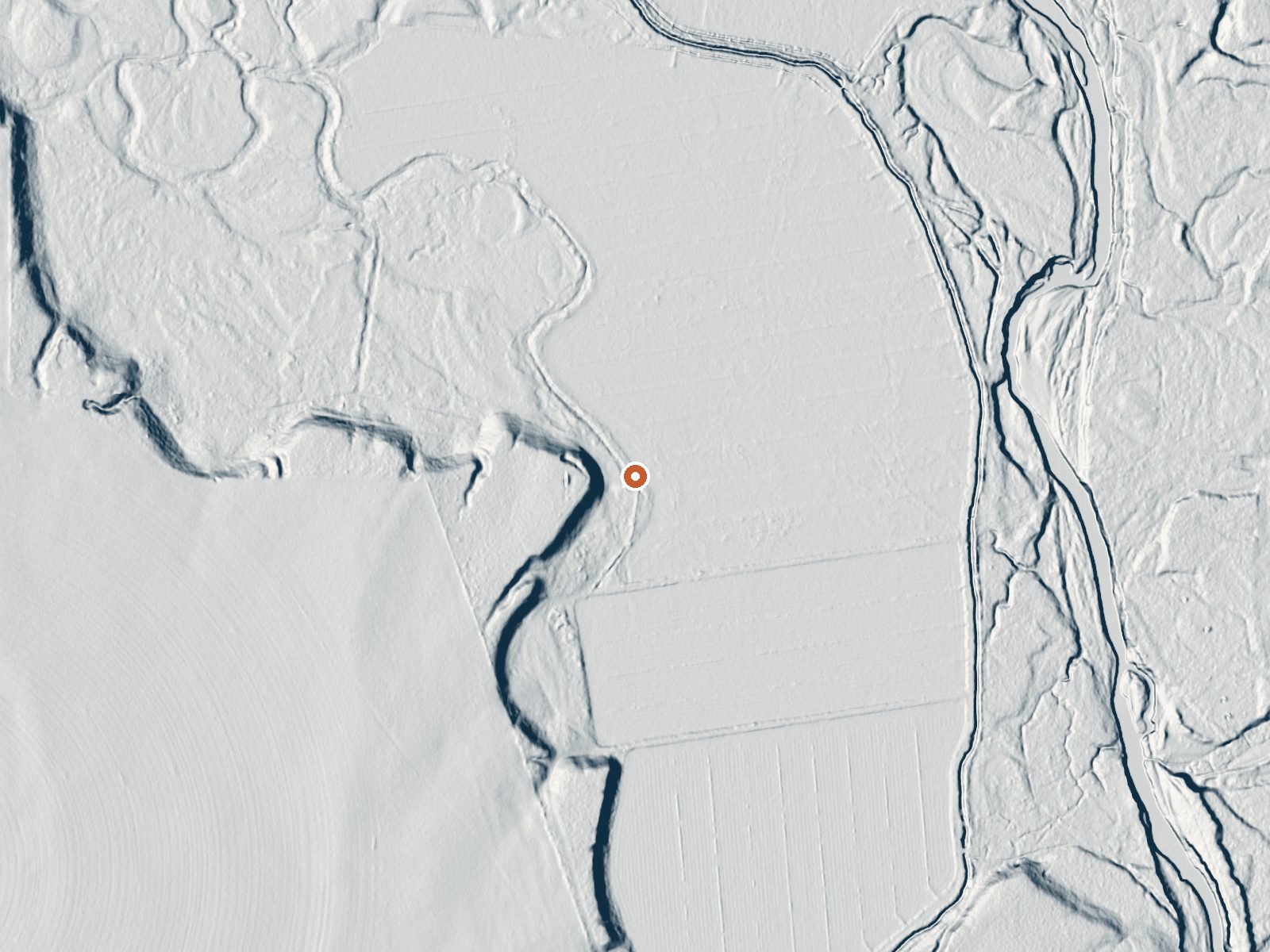 LiDAR bare-earth view of the same ground around Hot Spring