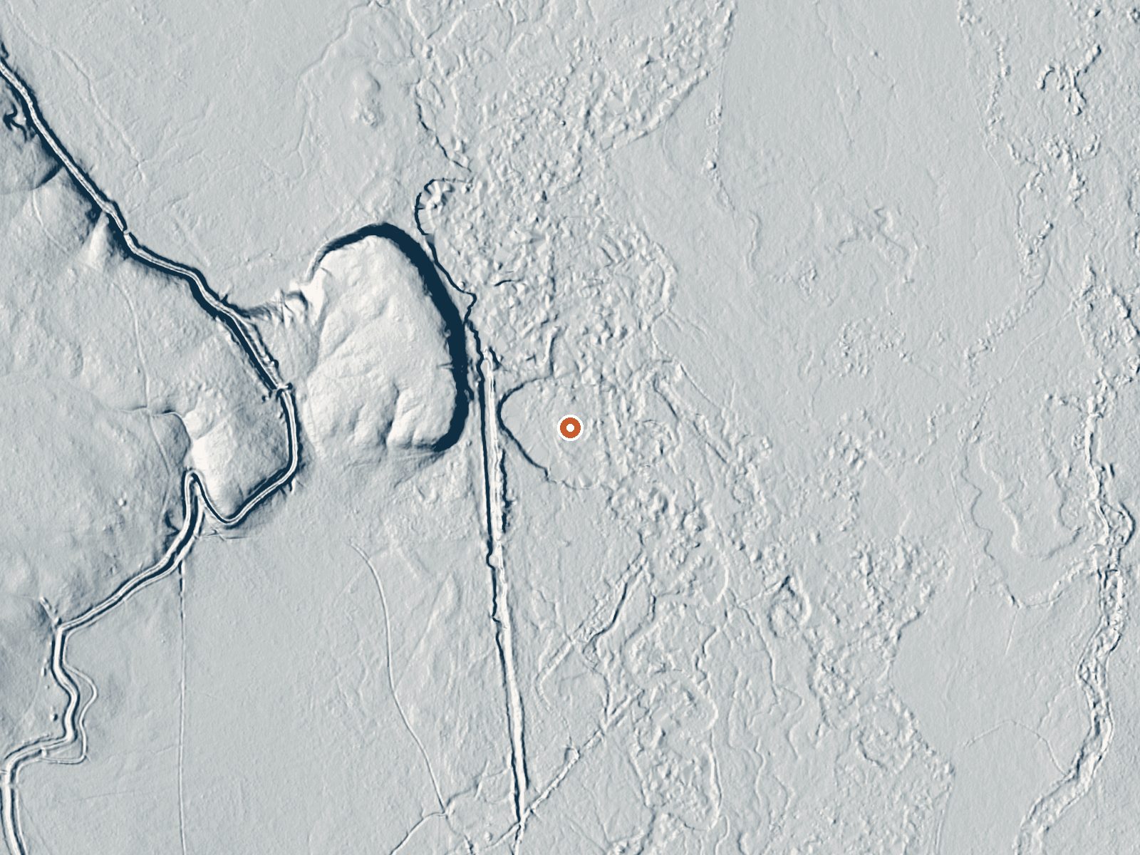 LiDAR bare-earth view of the same ground around Hot Spring