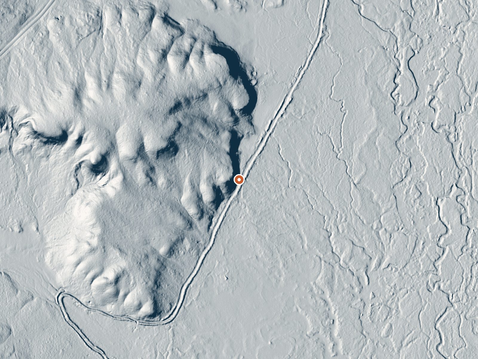 LiDAR bare-earth view of the same ground around Hot Spring