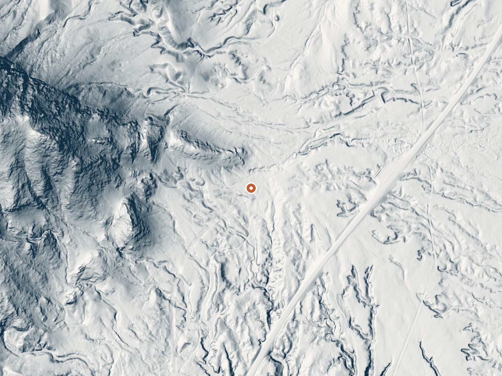 LiDAR bare-earth view of the same ground around Blue Point Spring