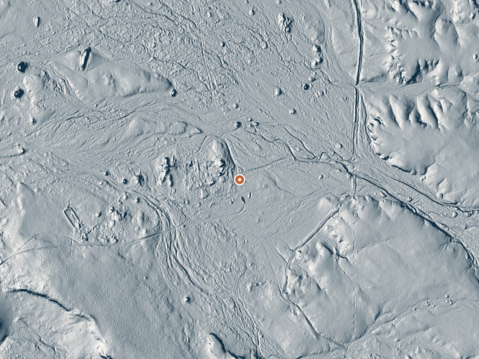 LiDAR bare-earth view of the same ground around Bole Spring