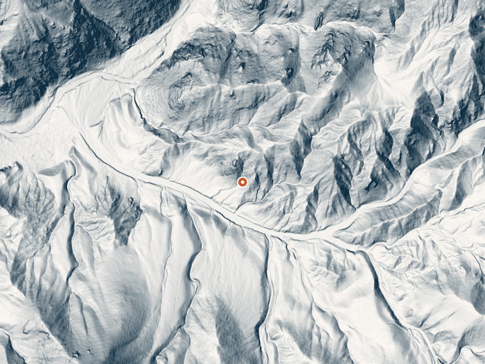 LiDAR bare-earth view of the same ground around Booker Hot Spring