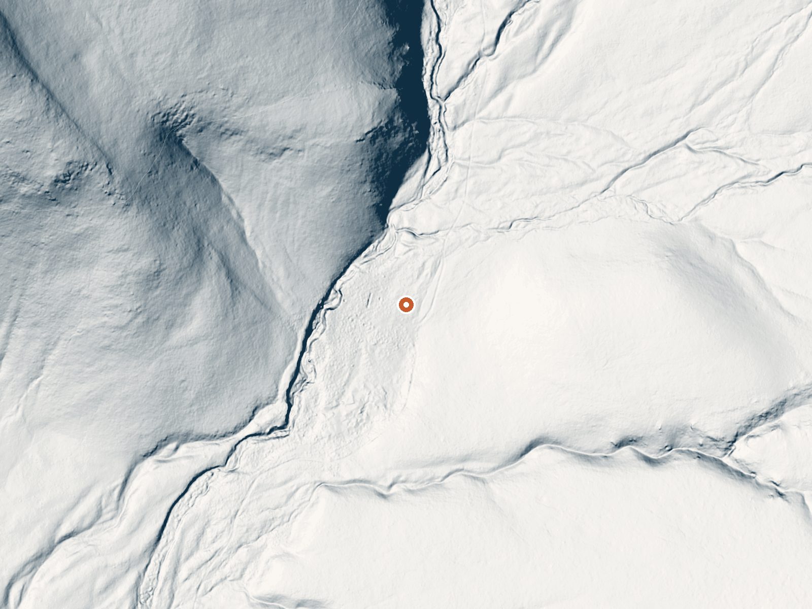LiDAR bare-earth view of the same ground around Caine Spring