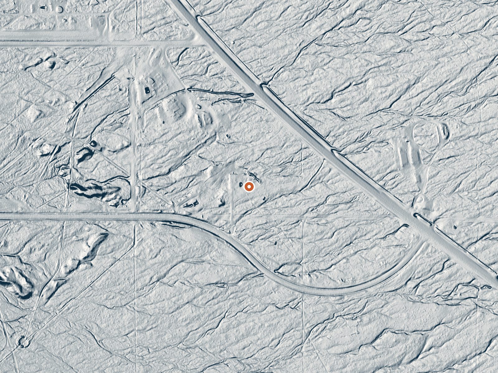 LiDAR bare-earth view of the same ground around Manse Ranch Spring