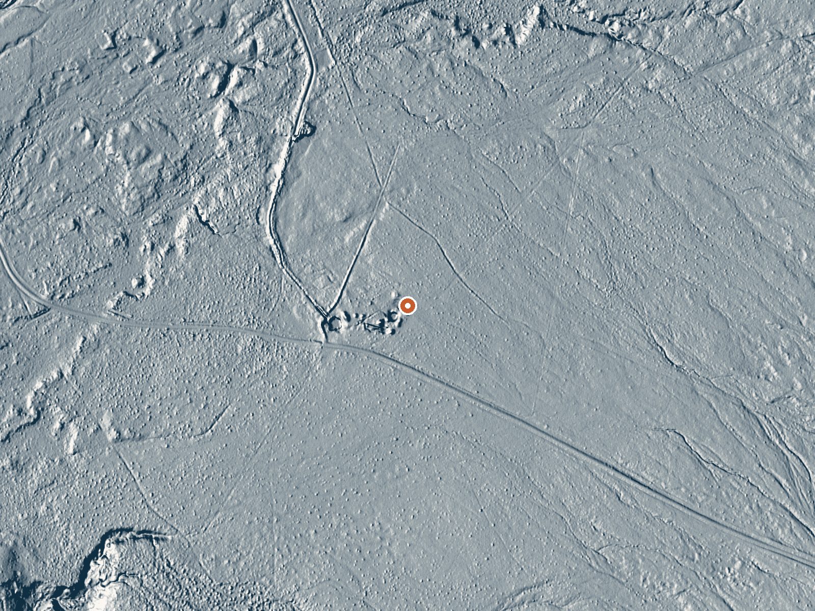 LiDAR bare-earth view of the same ground around Mccoy Springs