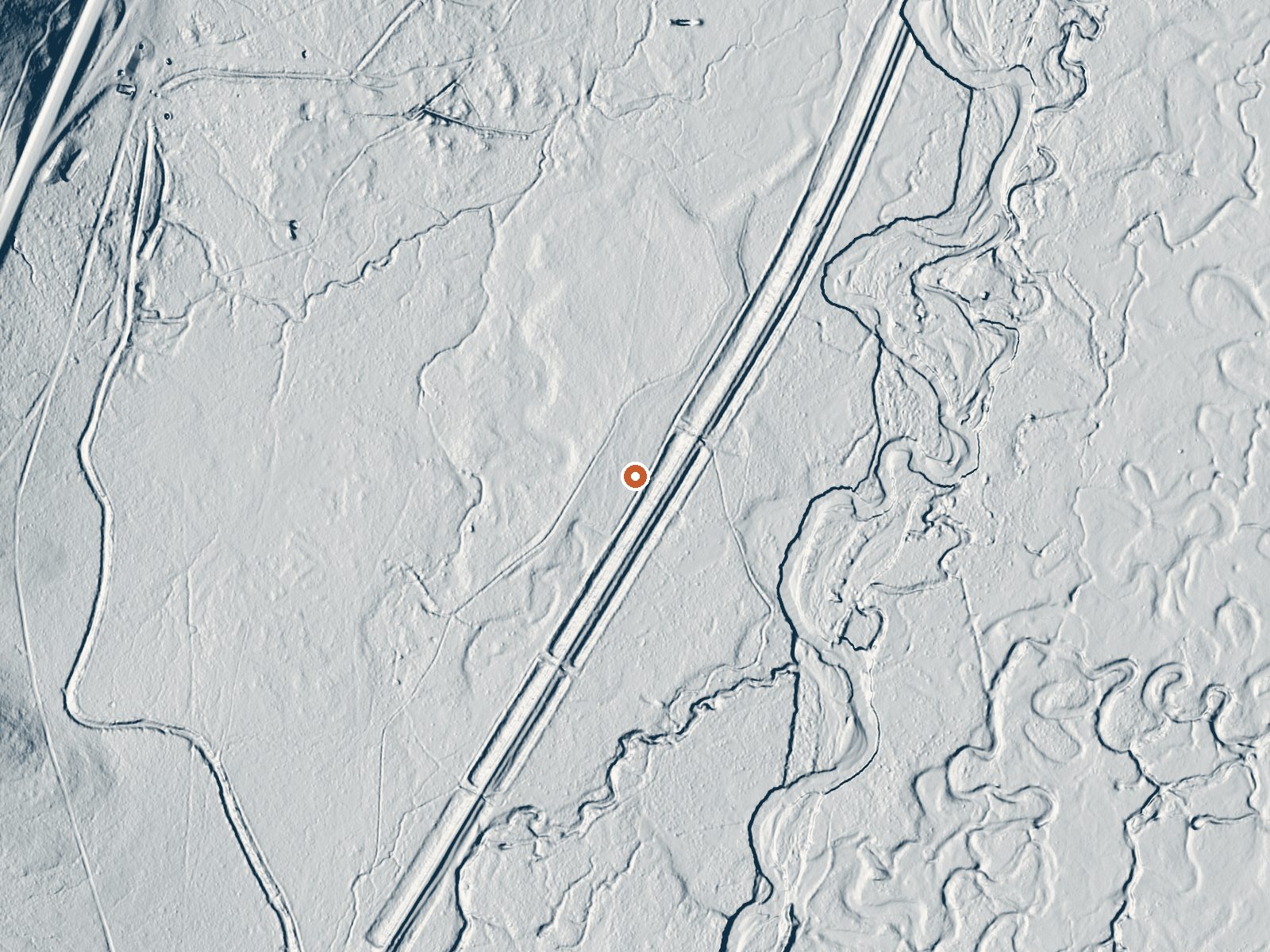 LiDAR bare-earth view of the same ground around Mineral Hot Spring