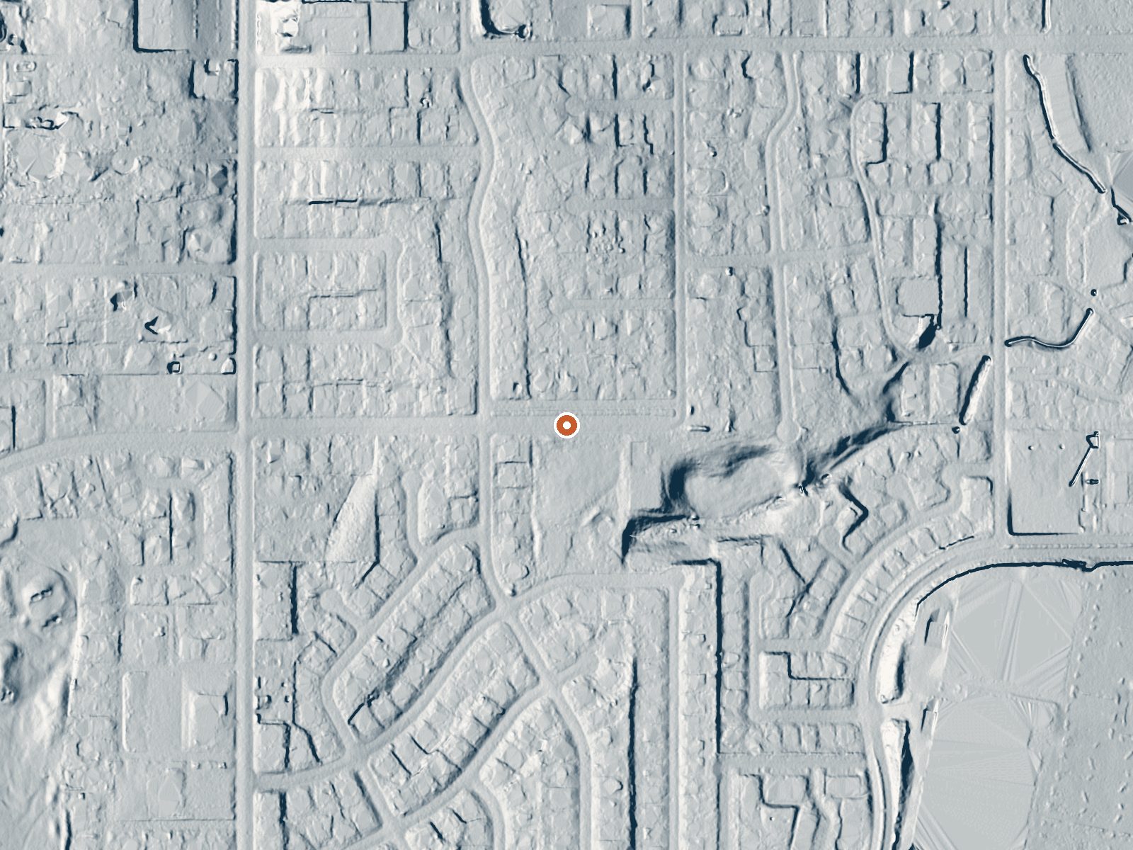 LiDAR bare-earth view of the same ground around Moana Springs