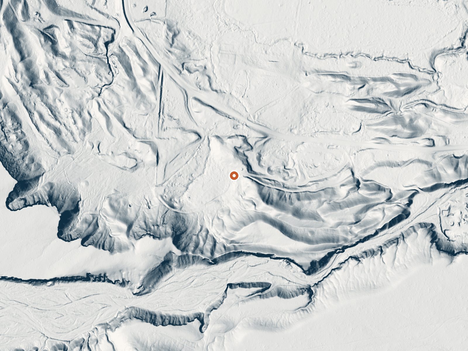 LiDAR bare-earth view of the same ground around Moapa Warm Springs