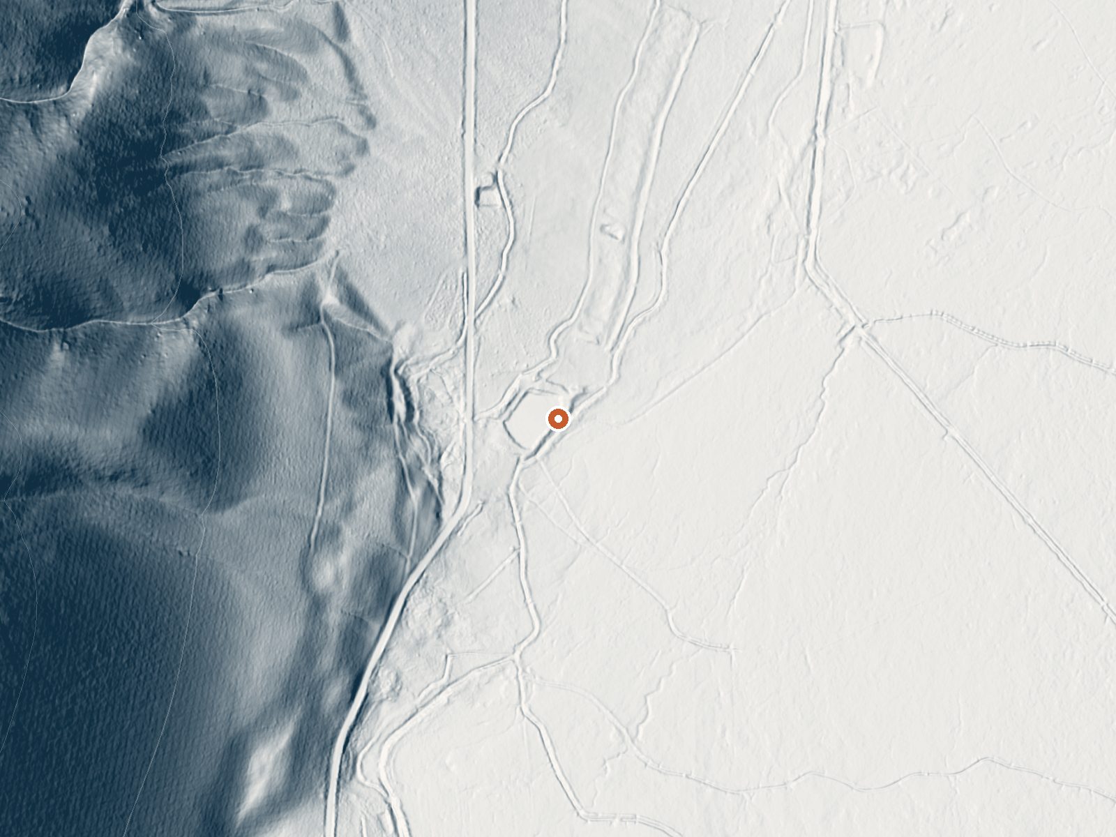 LiDAR bare-earth view of the same ground around Nevada (Hinds) Hot Springs
