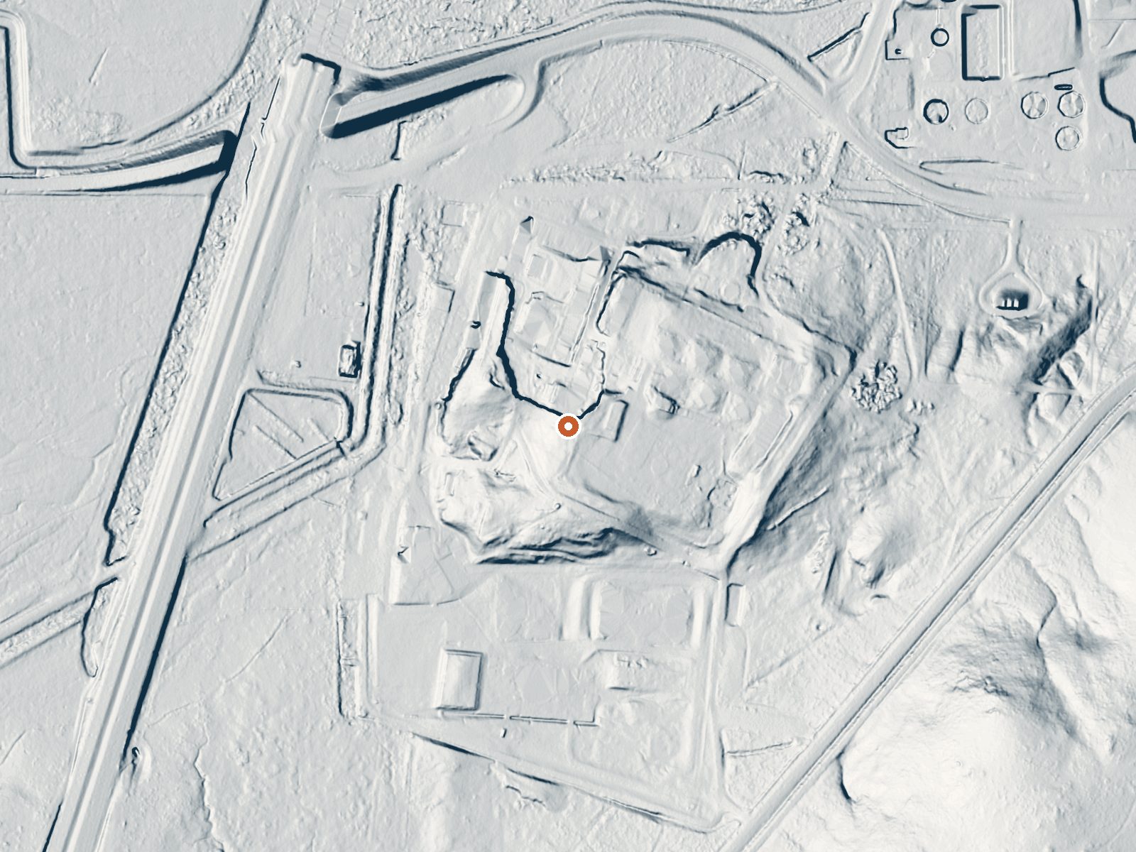 LiDAR bare-earth view of the same ground around Nevada State Prison Spring