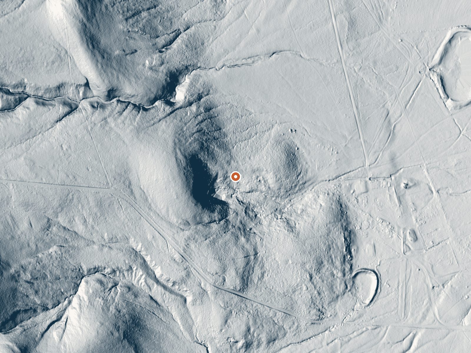 LiDAR bare-earth view of the same ground around Ninemile Springs