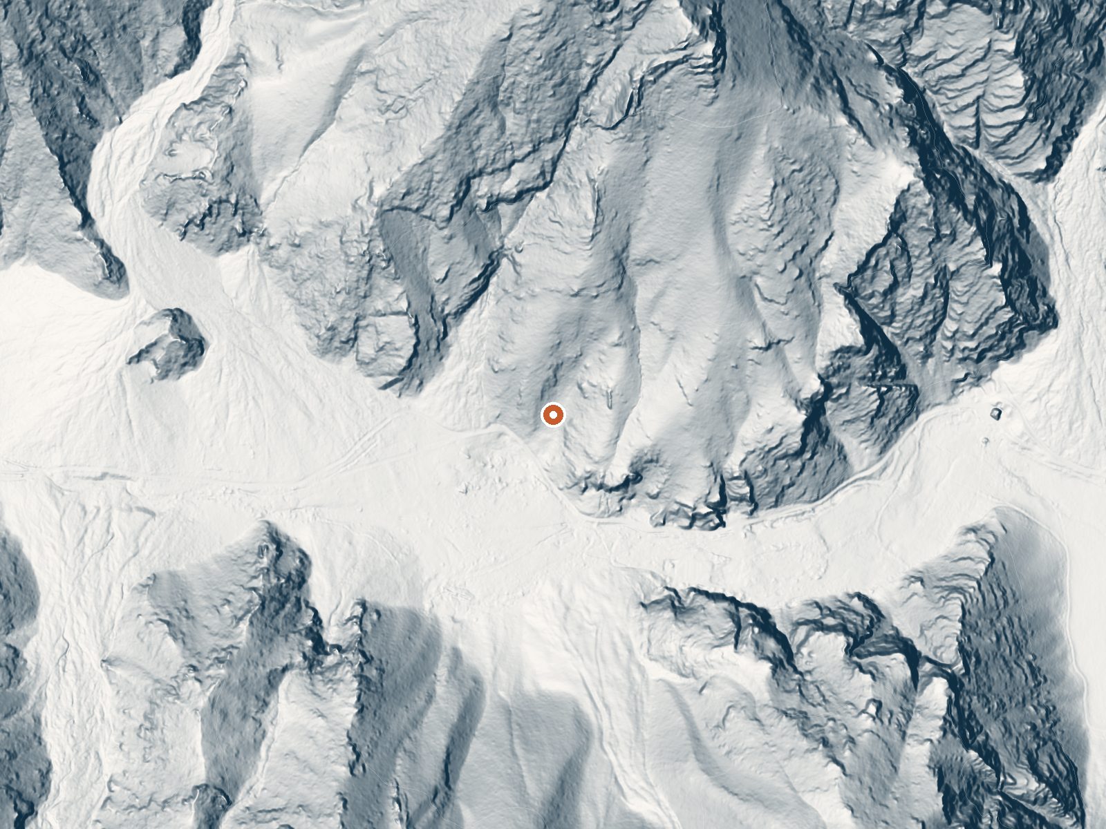 LiDAR bare-earth view of the same ground around Old Dugan Ranch Hot Springs