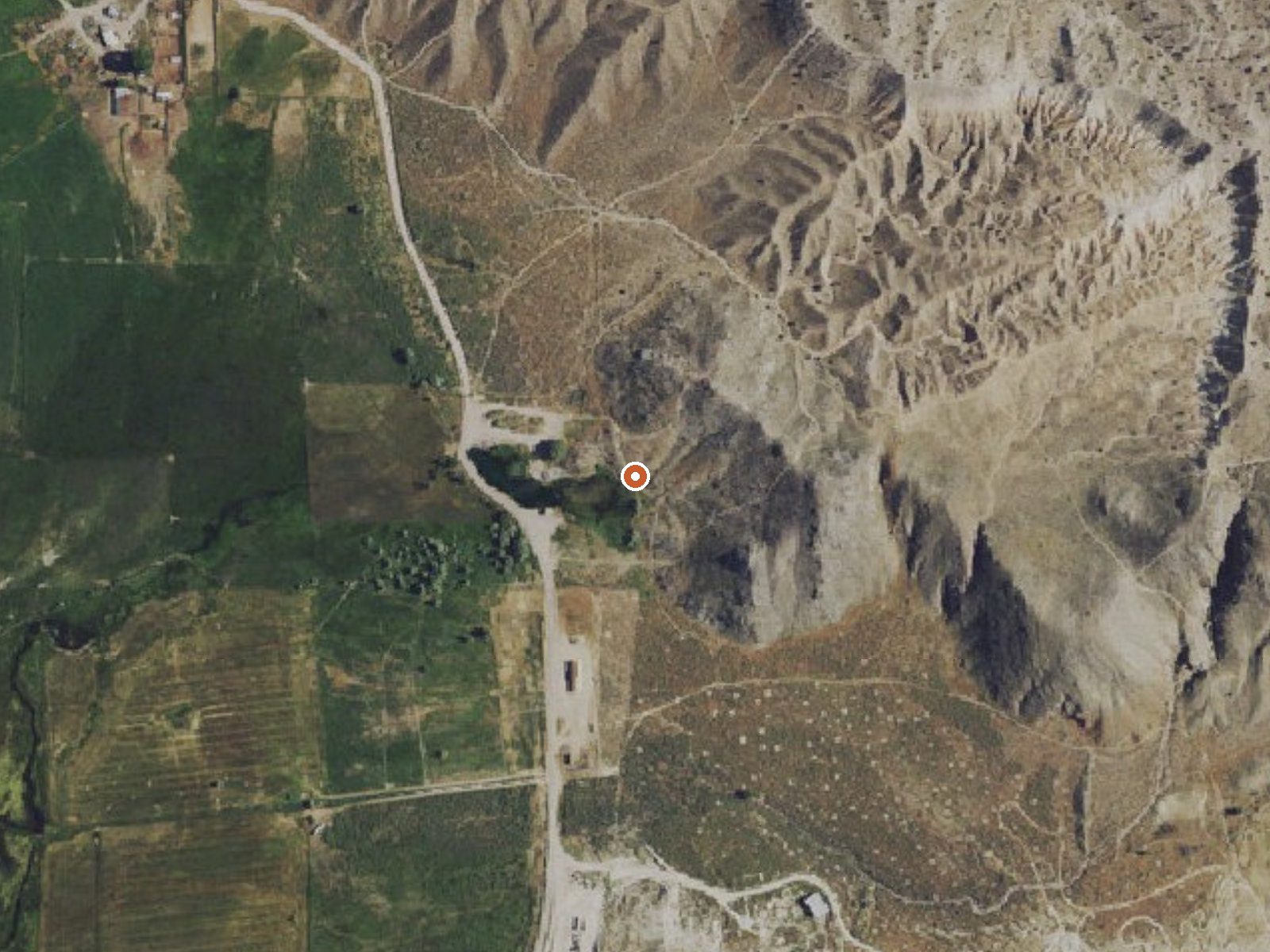 Aerial view of the ground around Panaca Spring