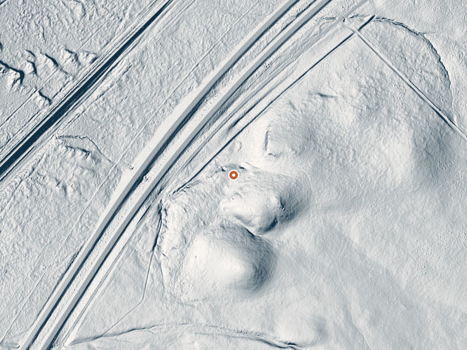LiDAR bare-earth view of the same ground around Rose Creek Spring