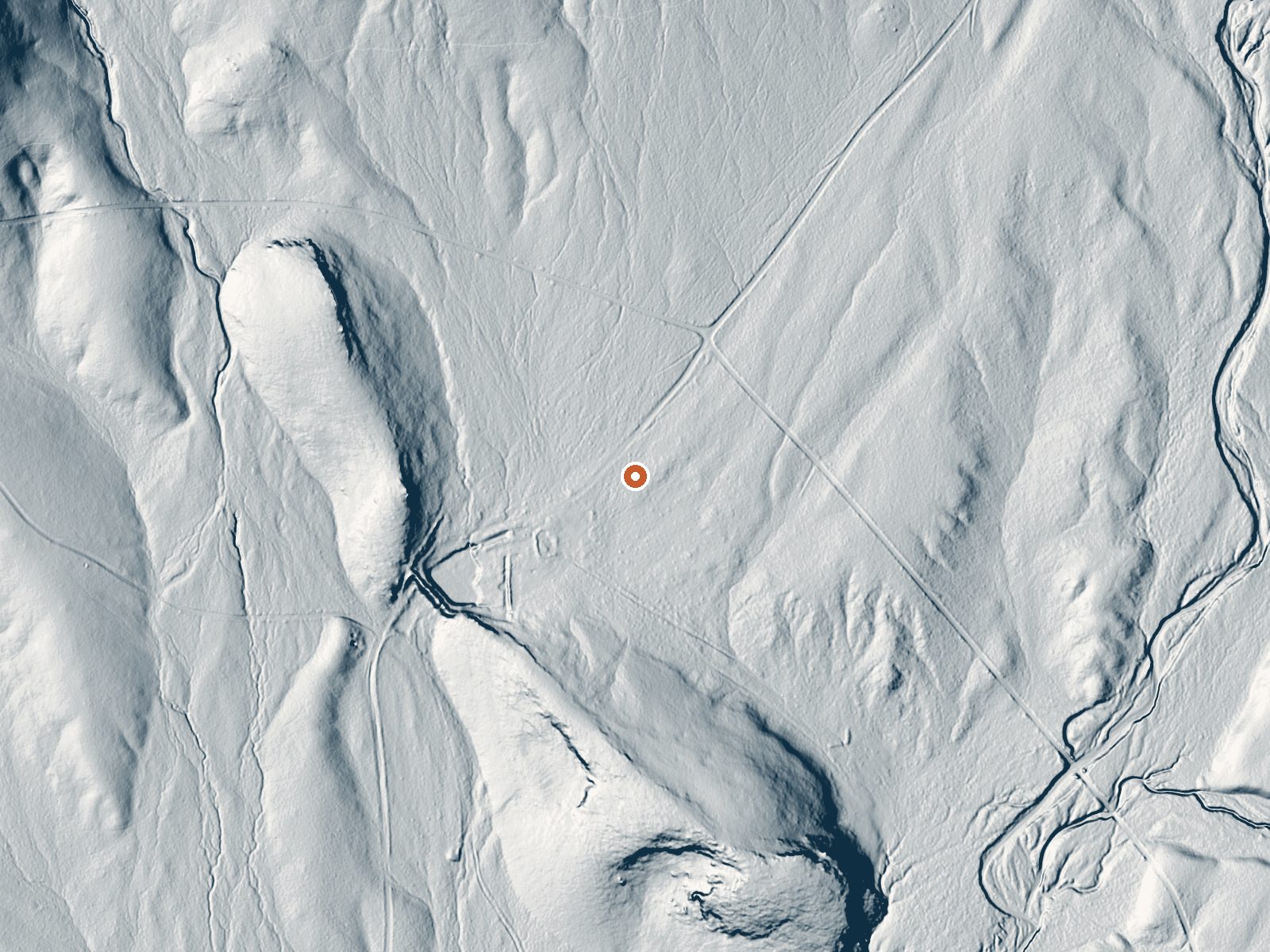 LiDAR bare-earth view of the same ground around Saulsbury Warm Spring