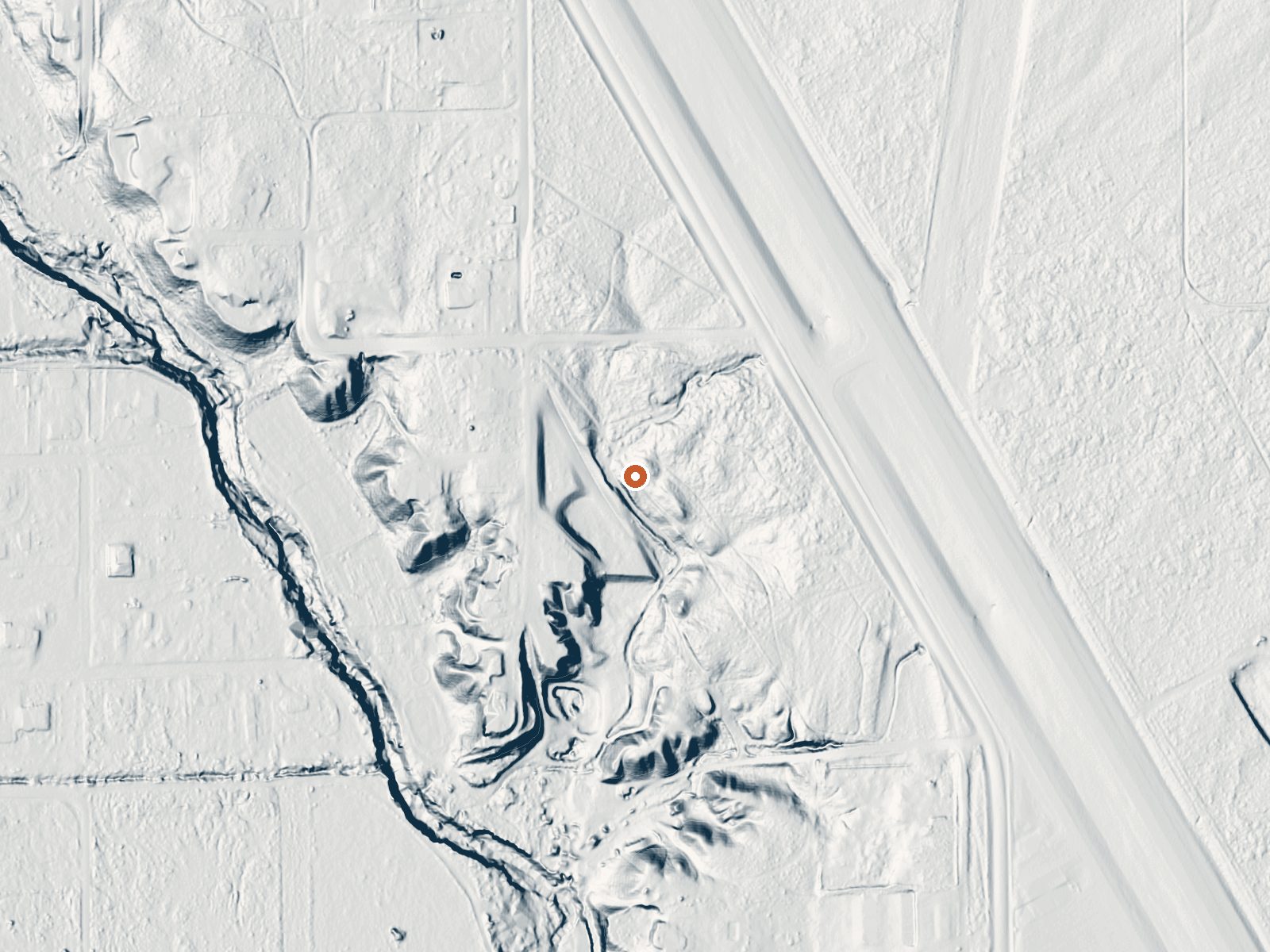 LiDAR bare-earth view of the same ground around Seep