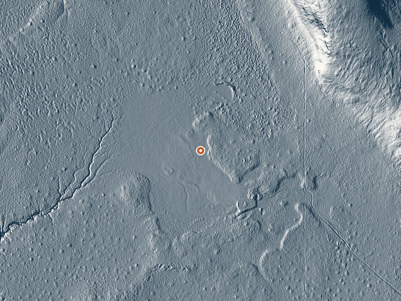 LiDAR bare-earth view of the same ground around Seeps (Hills Warm Spring)