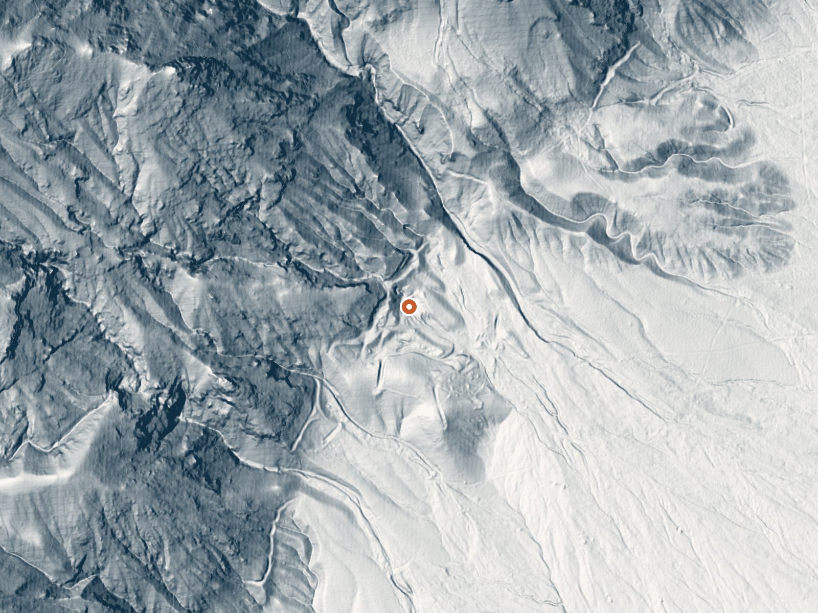 LiDAR bare-earth view of the same ground around Senator Fumaroles