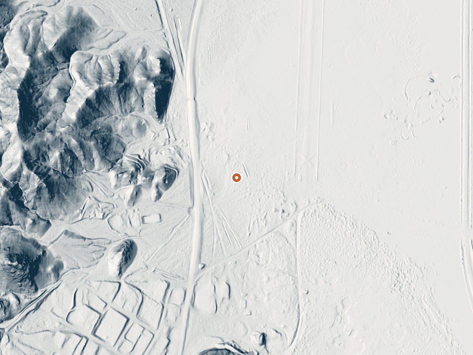 LiDAR bare-earth view of the same ground around Silverpeak Hot Spring