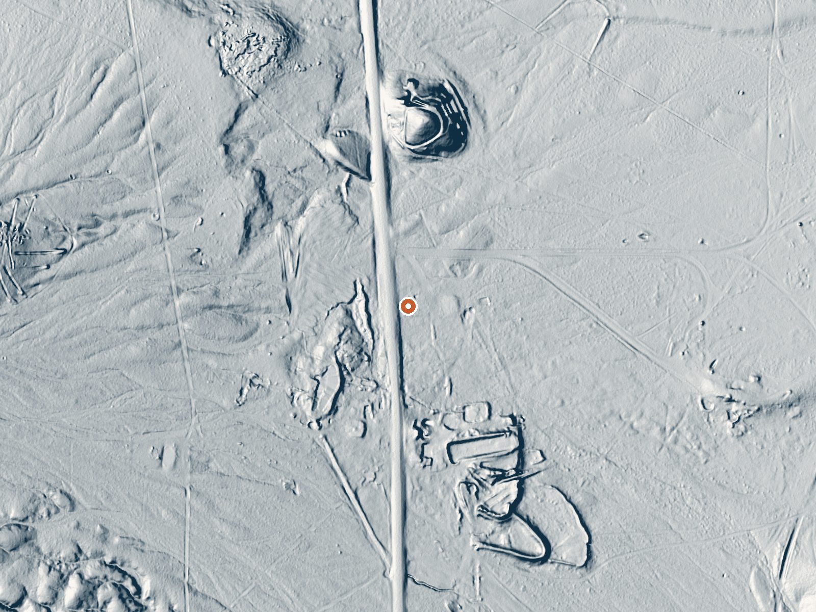 LiDAR bare-earth view of the same ground around Soda Springs