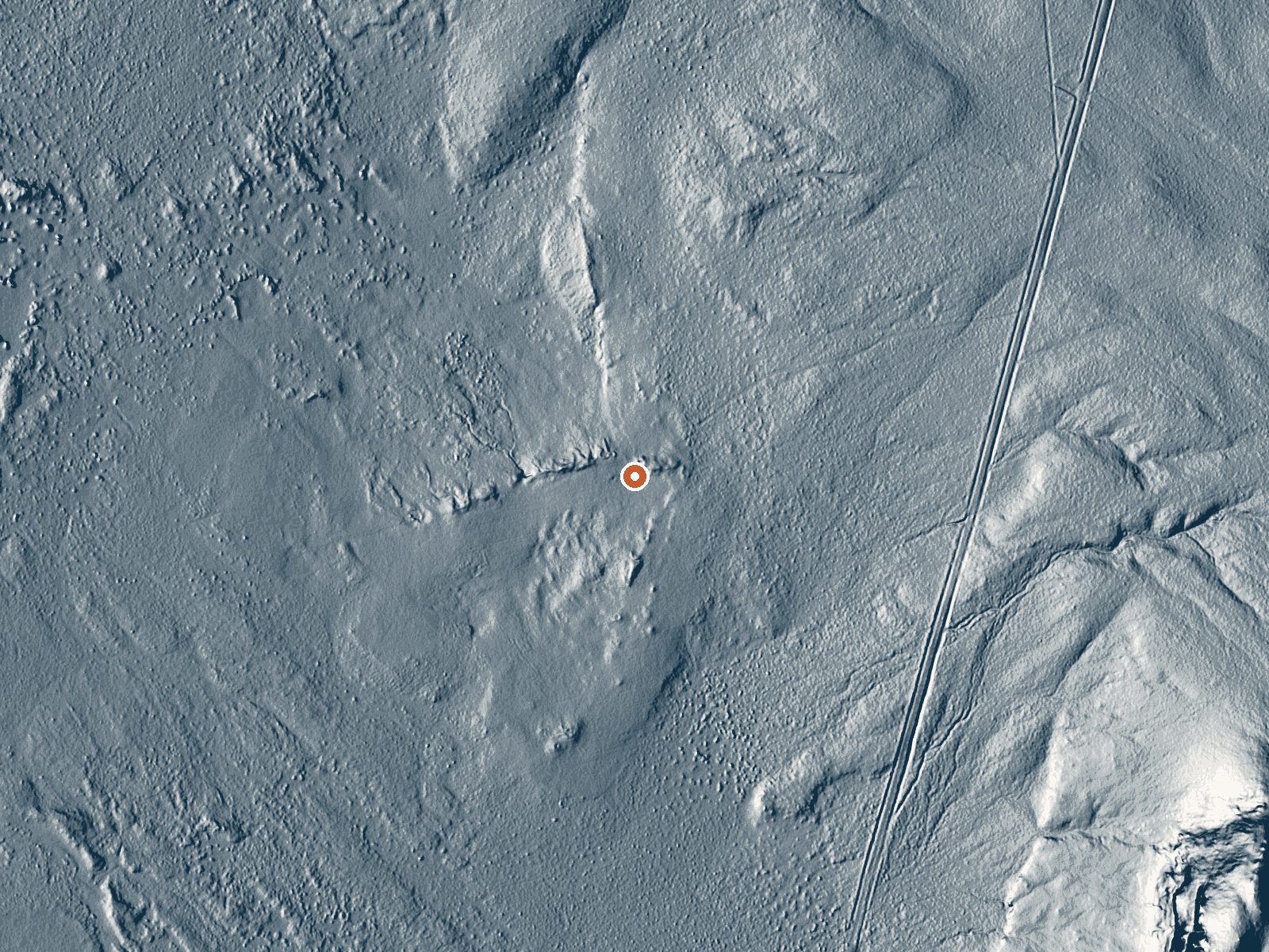 LiDAR bare-earth view of the same ground around South Mosquito Creek Ranch Springs