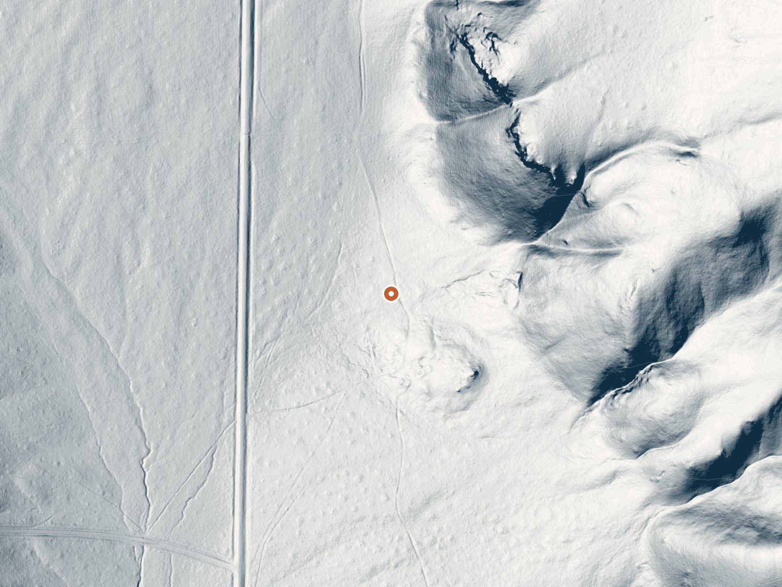 LiDAR bare-earth view of the same ground around Hot Springs