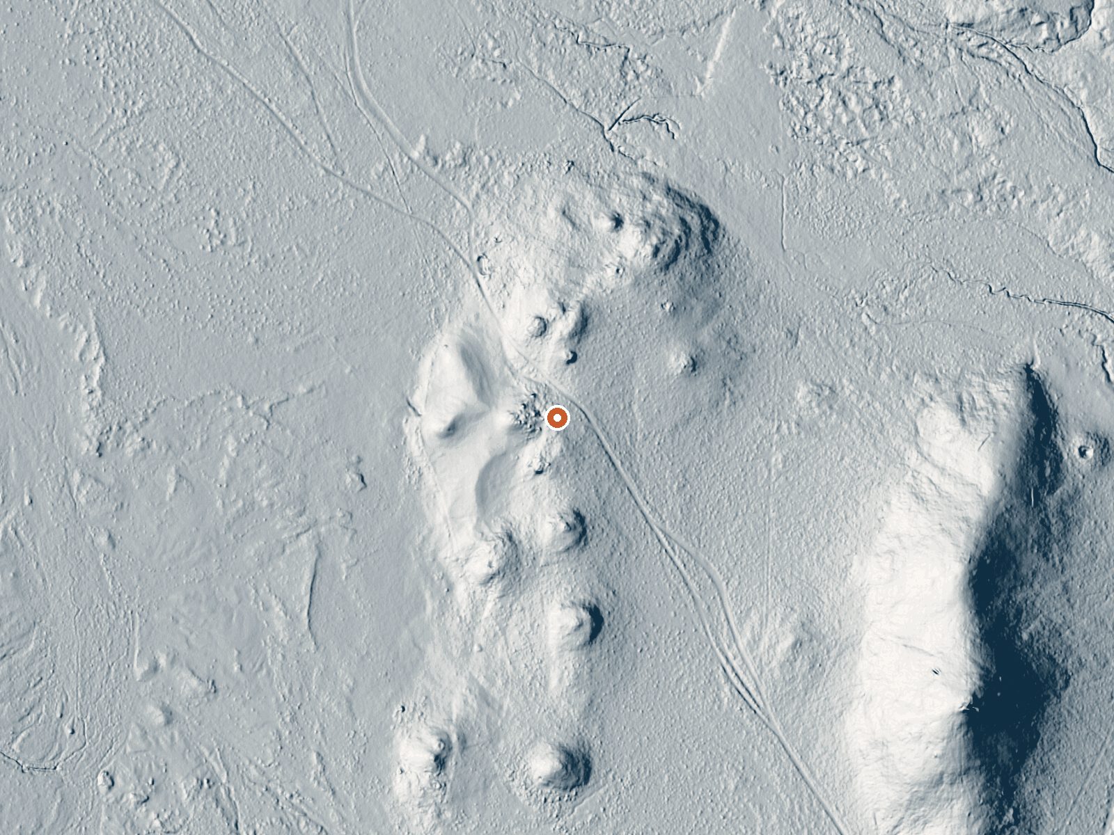 LiDAR bare-earth view of the same ground around Hot Springs