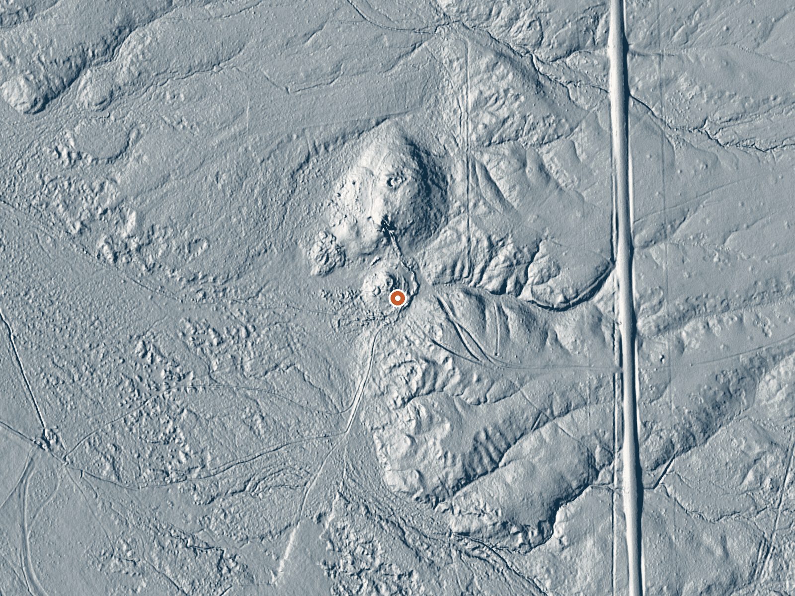 LiDAR bare-earth view of the same ground around Hot Springs