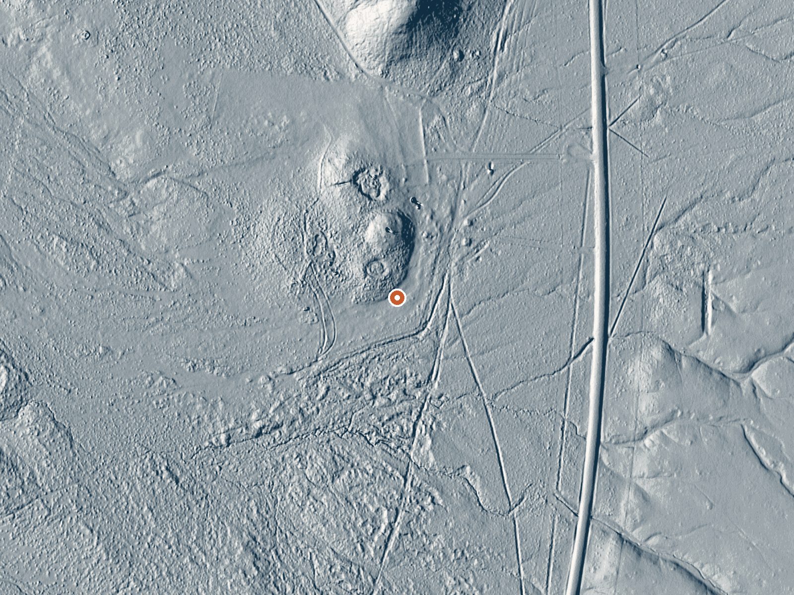 LiDAR bare-earth view of the same ground around Hot Springs Ranch