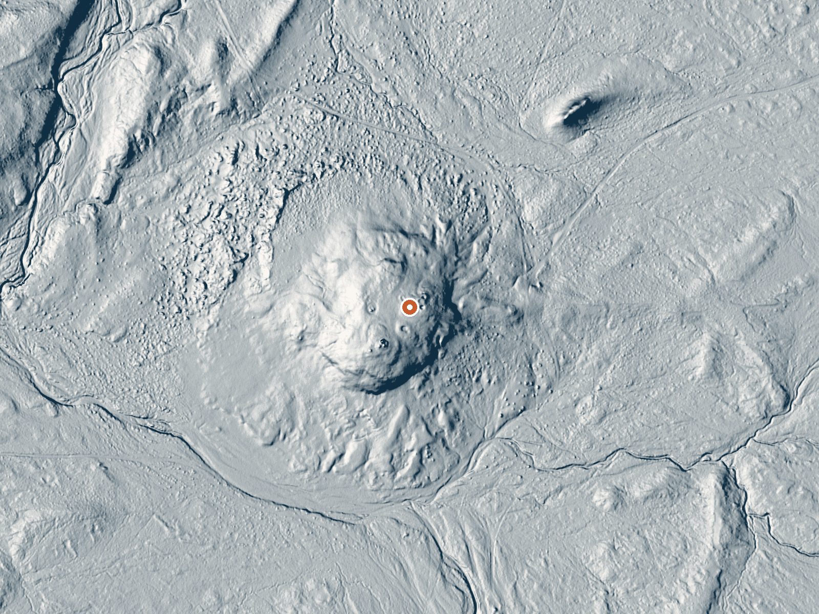 LiDAR bare-earth view of the same ground around Hyder Hot Springs