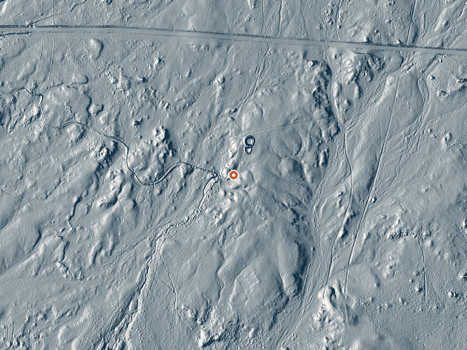 LiDAR bare-earth view of the same ground around Jack Rabbit Spring