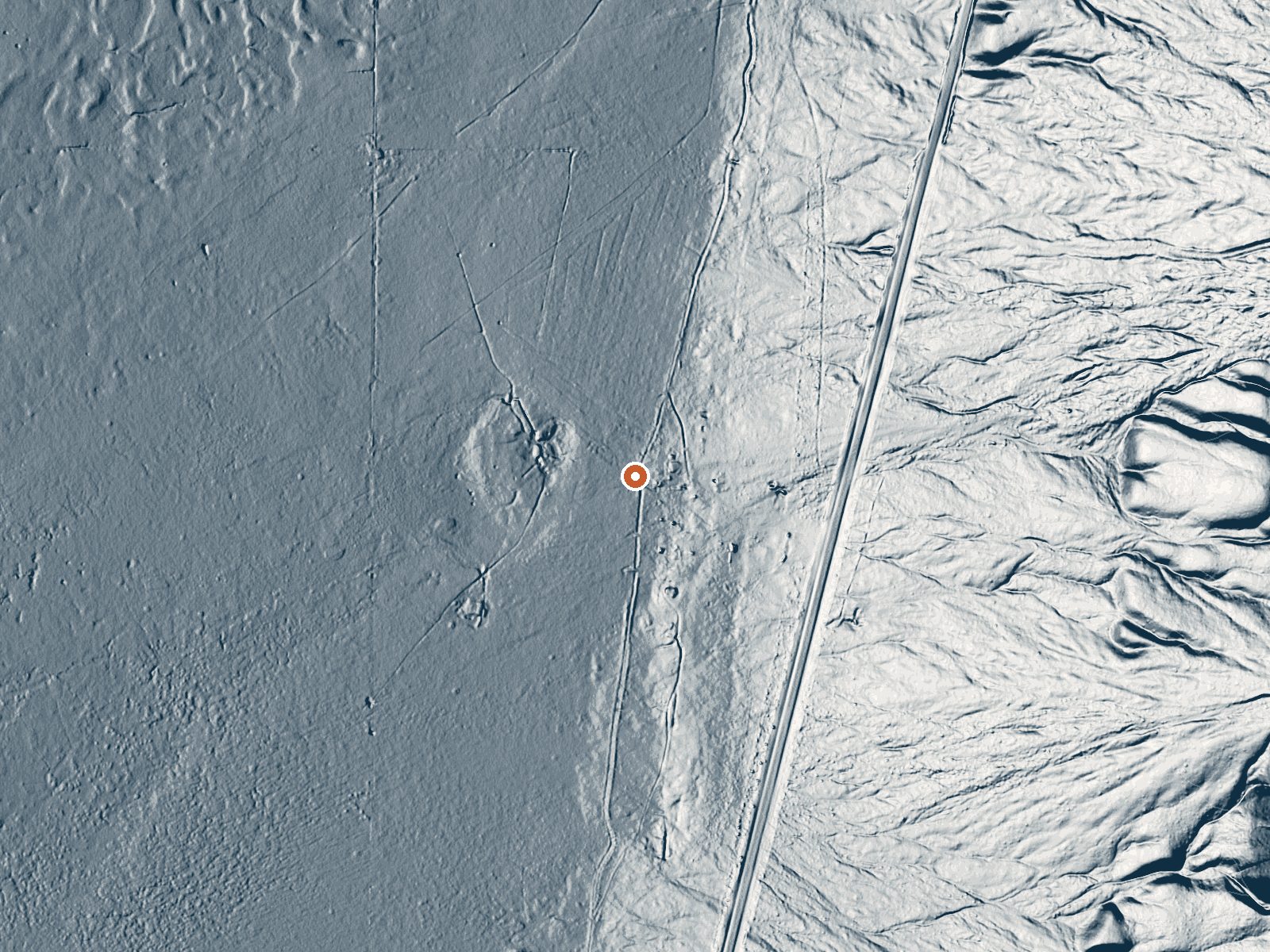 LiDAR bare-earth view of the same ground around Kate Spring