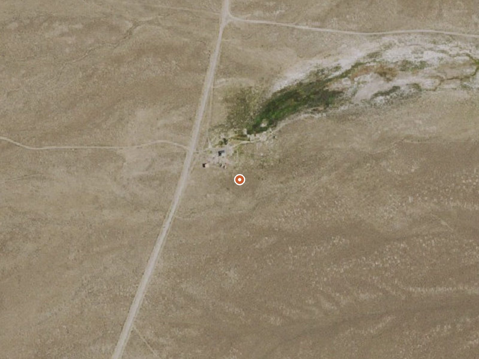 Aerial view of the ground around Klobe (Bartholomae) Hot Spring