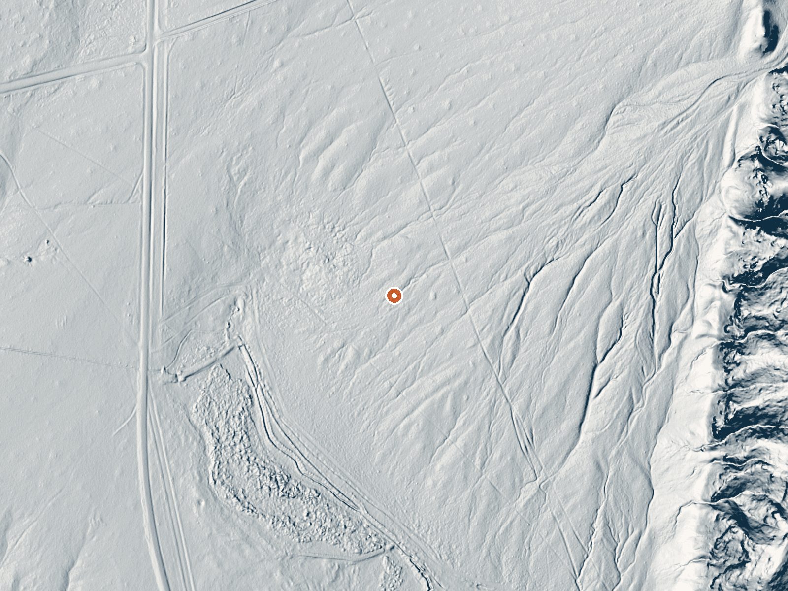 LiDAR bare-earth view of the same ground around Little Warm Spring