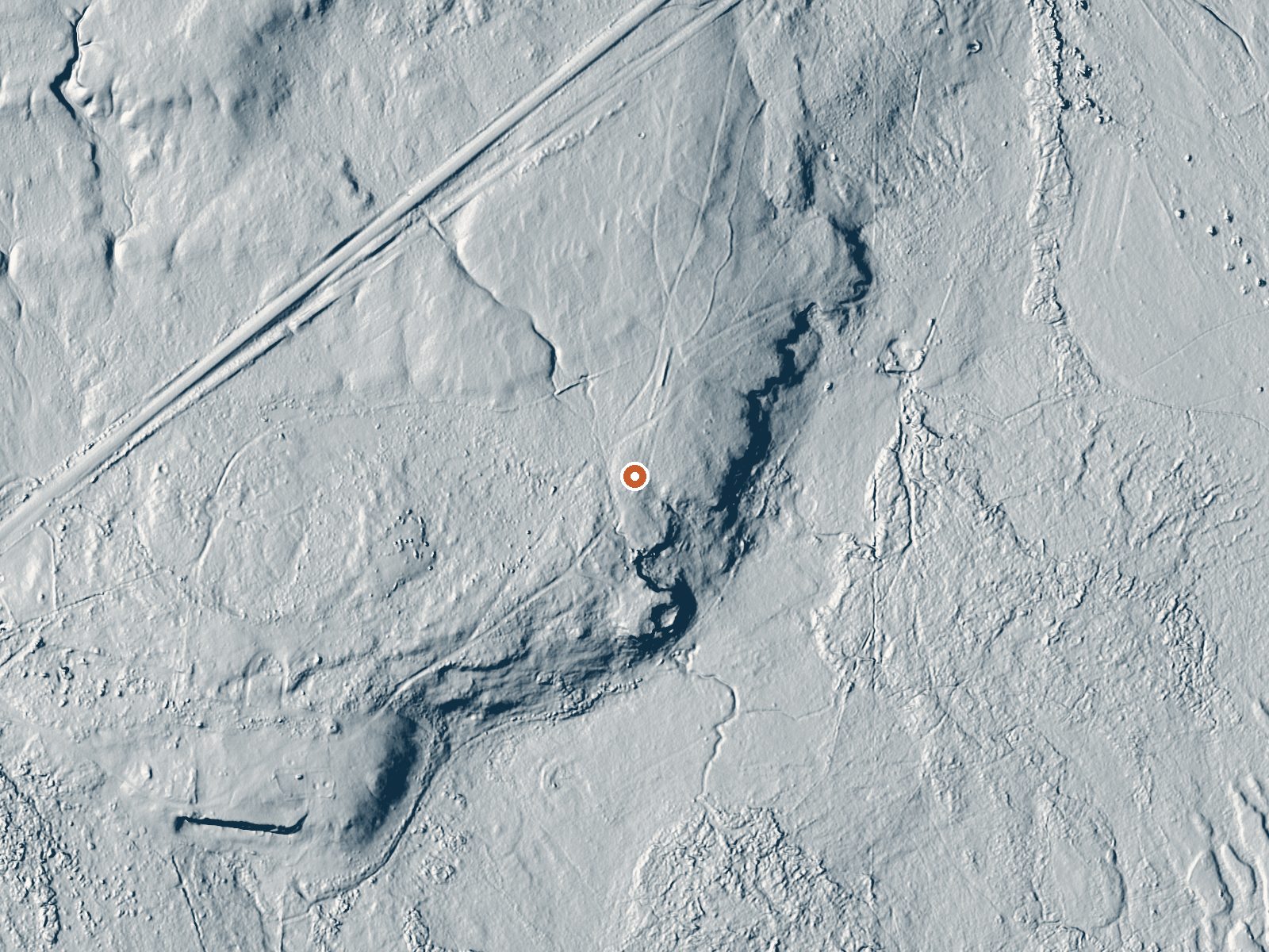 LiDAR bare-earth view of the same ground around Lockes Big Spring, Hay Corral Spr