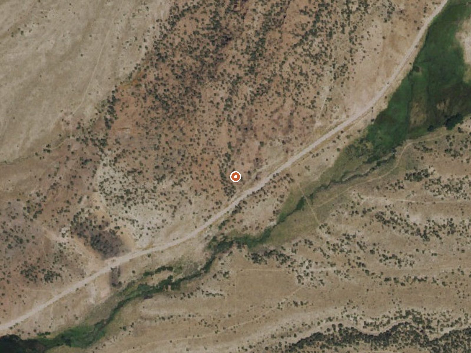 Aerial view of the ground around Lower Shellbourne Spring