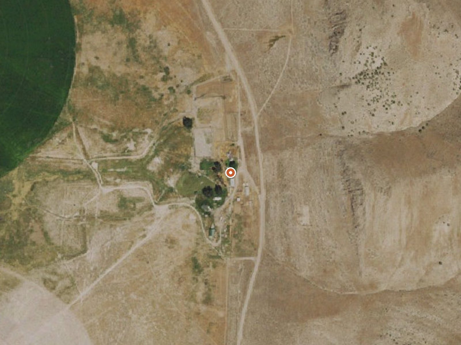 Aerial view of the ground around Thompson Ranch Spring