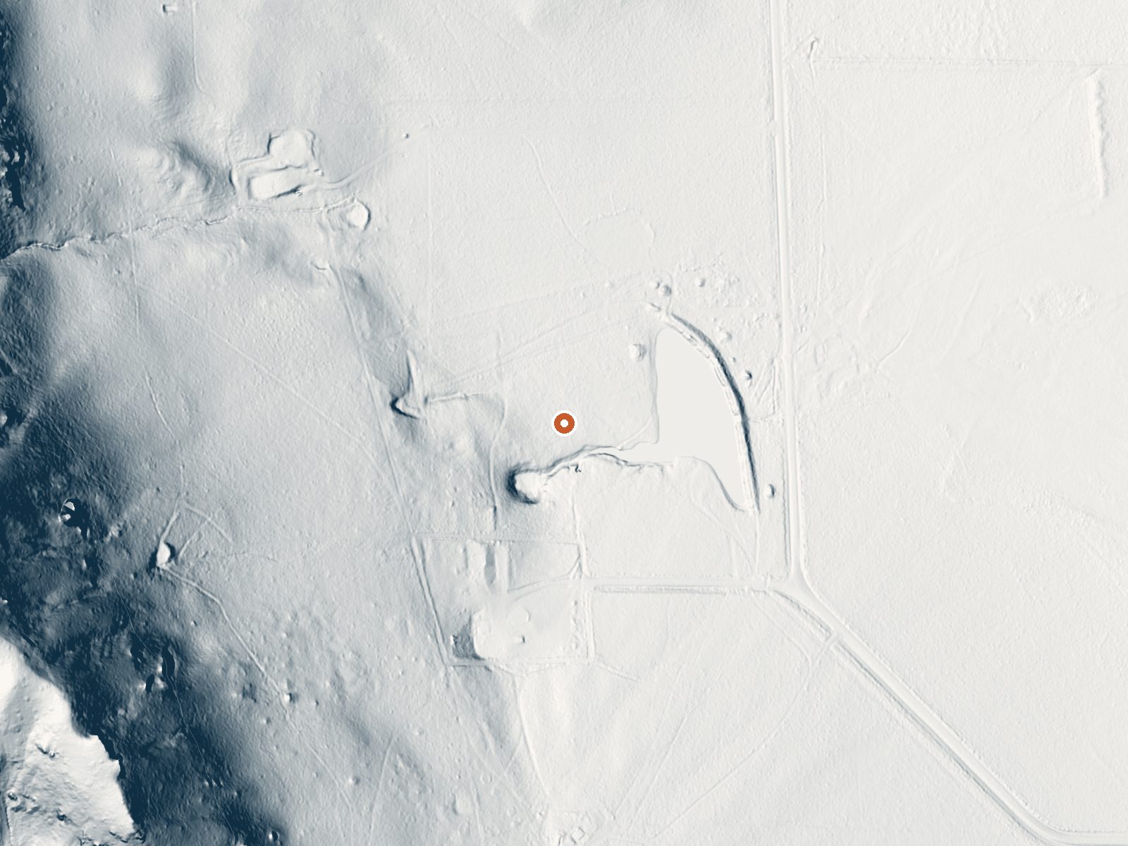 LiDAR bare-earth view of the same ground around Twin (Vya) Spring