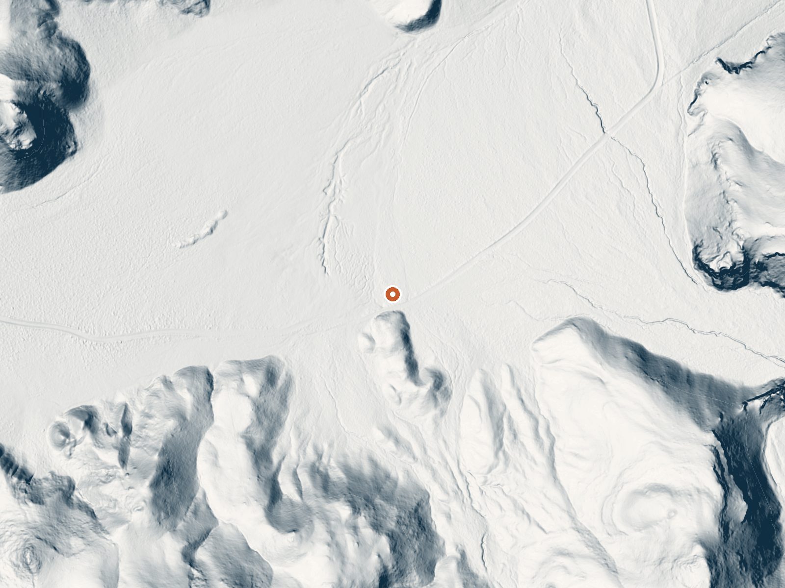 LiDAR bare-earth view of the same ground around Upper Warm Spring