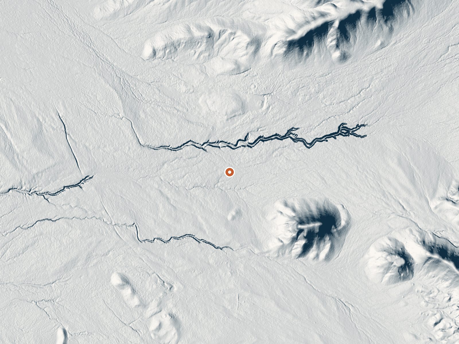 LiDAR bare-earth view of the same ground around Upper Warm Spring, Warm Spring