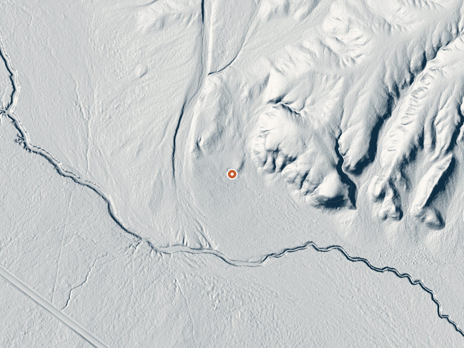 LiDAR bare-earth view of the same ground around Warm Spring