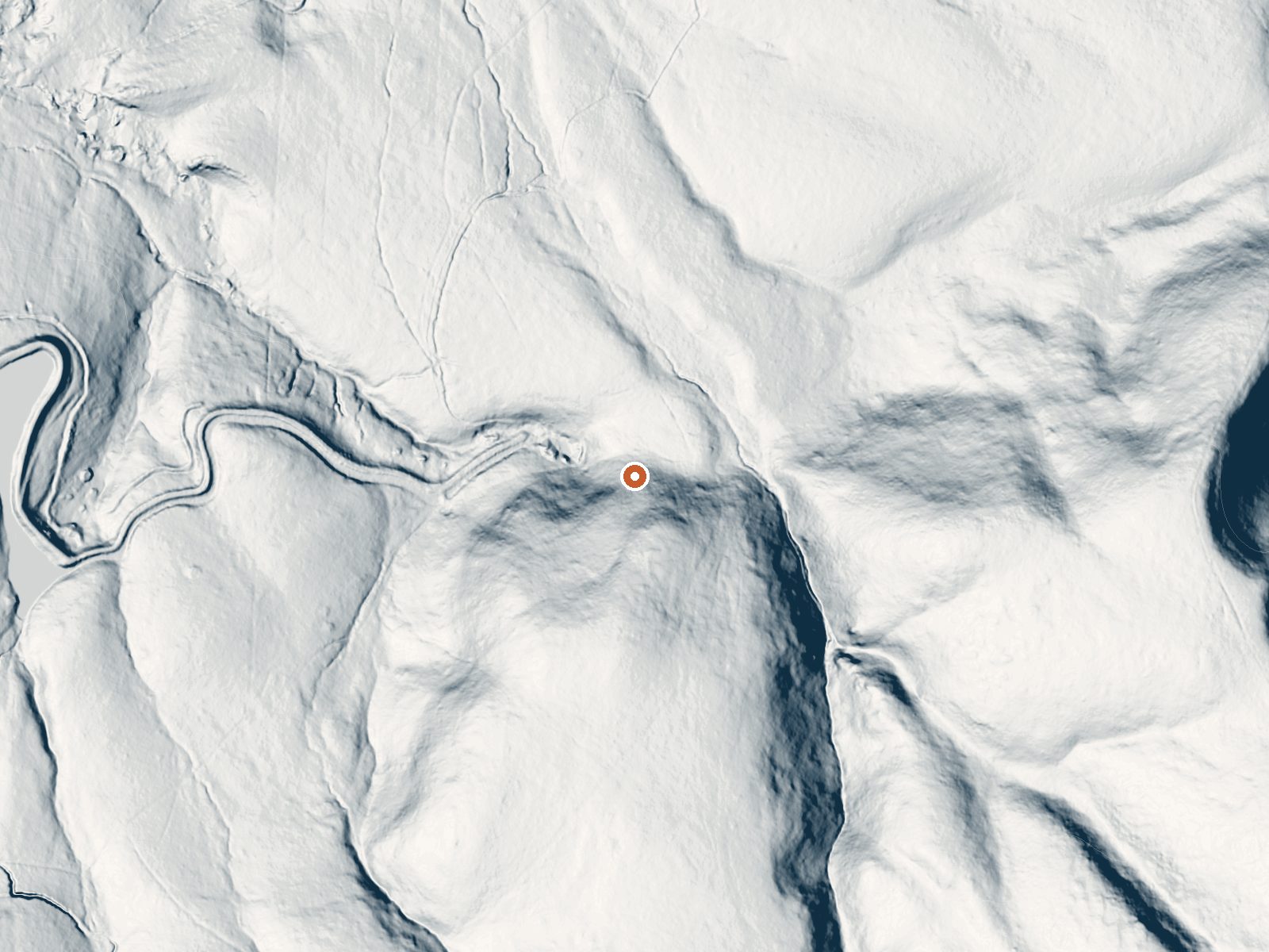 LiDAR bare-earth view of the same ground around Warm Spring