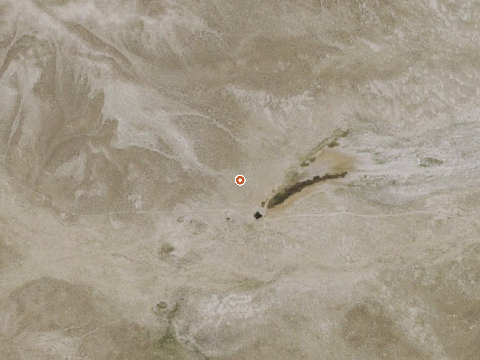 Aerial view of the ground around Warm Spring