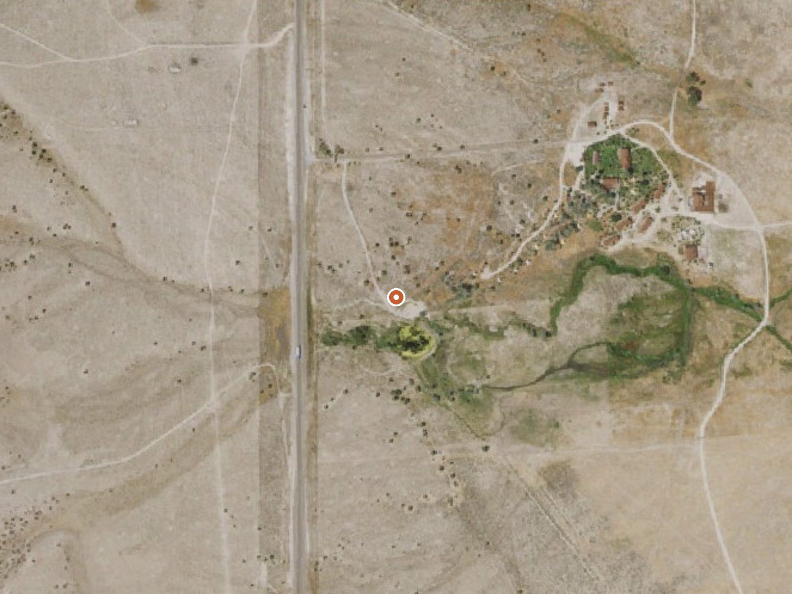 Aerial view of the ground around Warm Springs