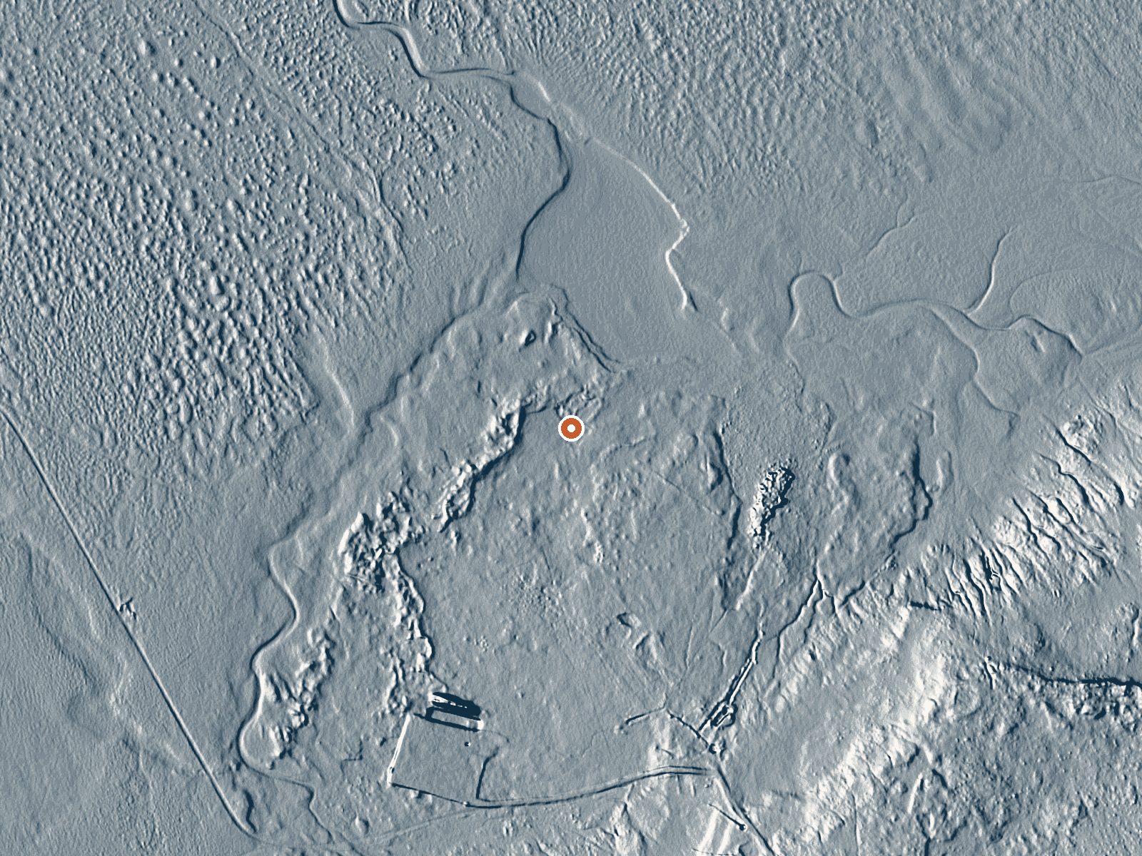 LiDAR bare-earth view of the same ground around Wedell Hot Springs