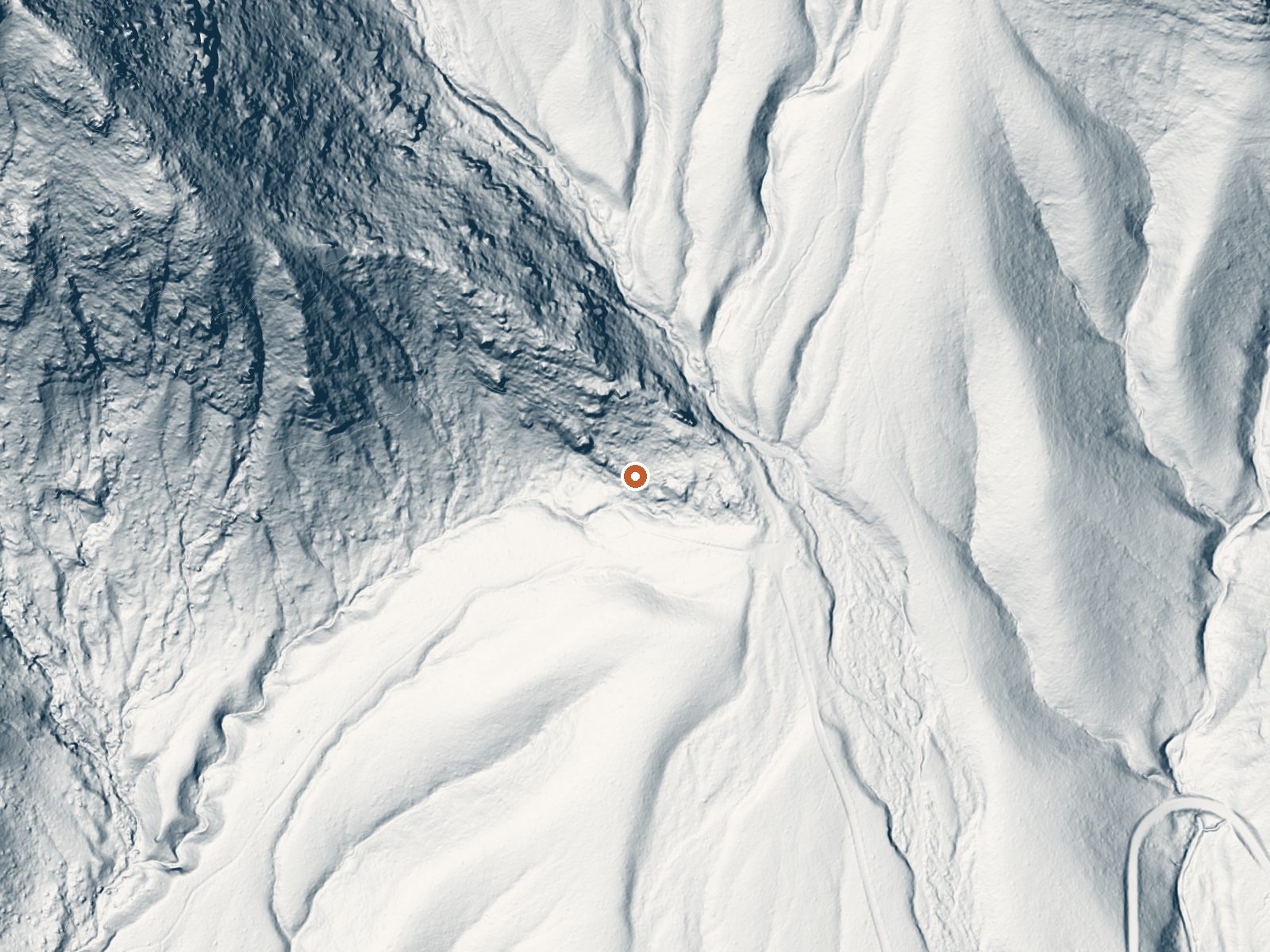 LiDAR bare-earth view of the same ground around White Rock Spring