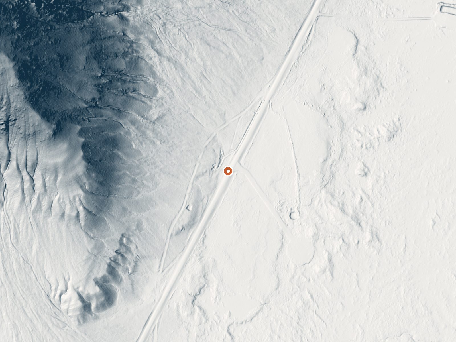 LiDAR bare-earth view of the same ground around the spring