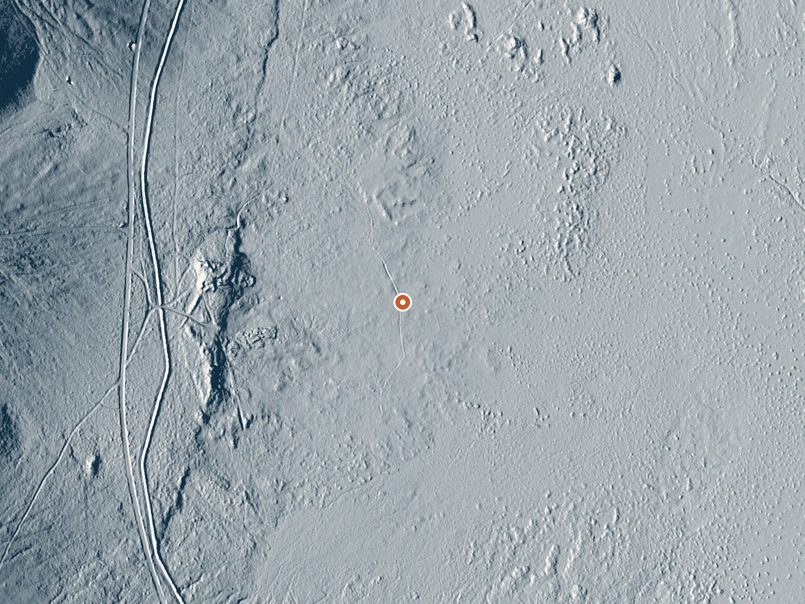 LiDAR bare-earth view of the same ground around the spring
