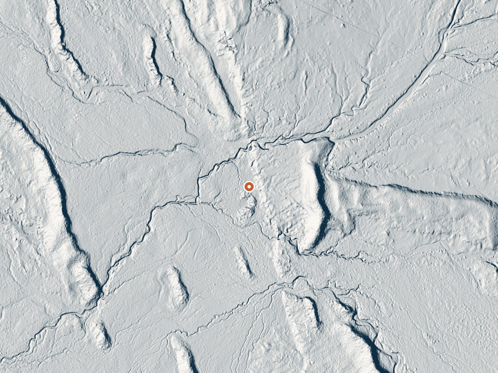 LiDAR bare-earth view of the same ground around the spring